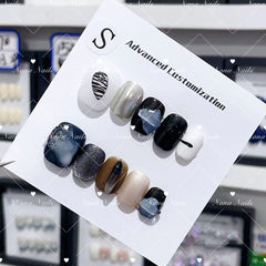 Cielo estrellado tridimensional press on nails